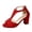 Red, variant on Women's Fashionable Versatile Suede Sandals-Plus Size Back Zipper Peep Toe Chunky Heel Slippers Beige 39