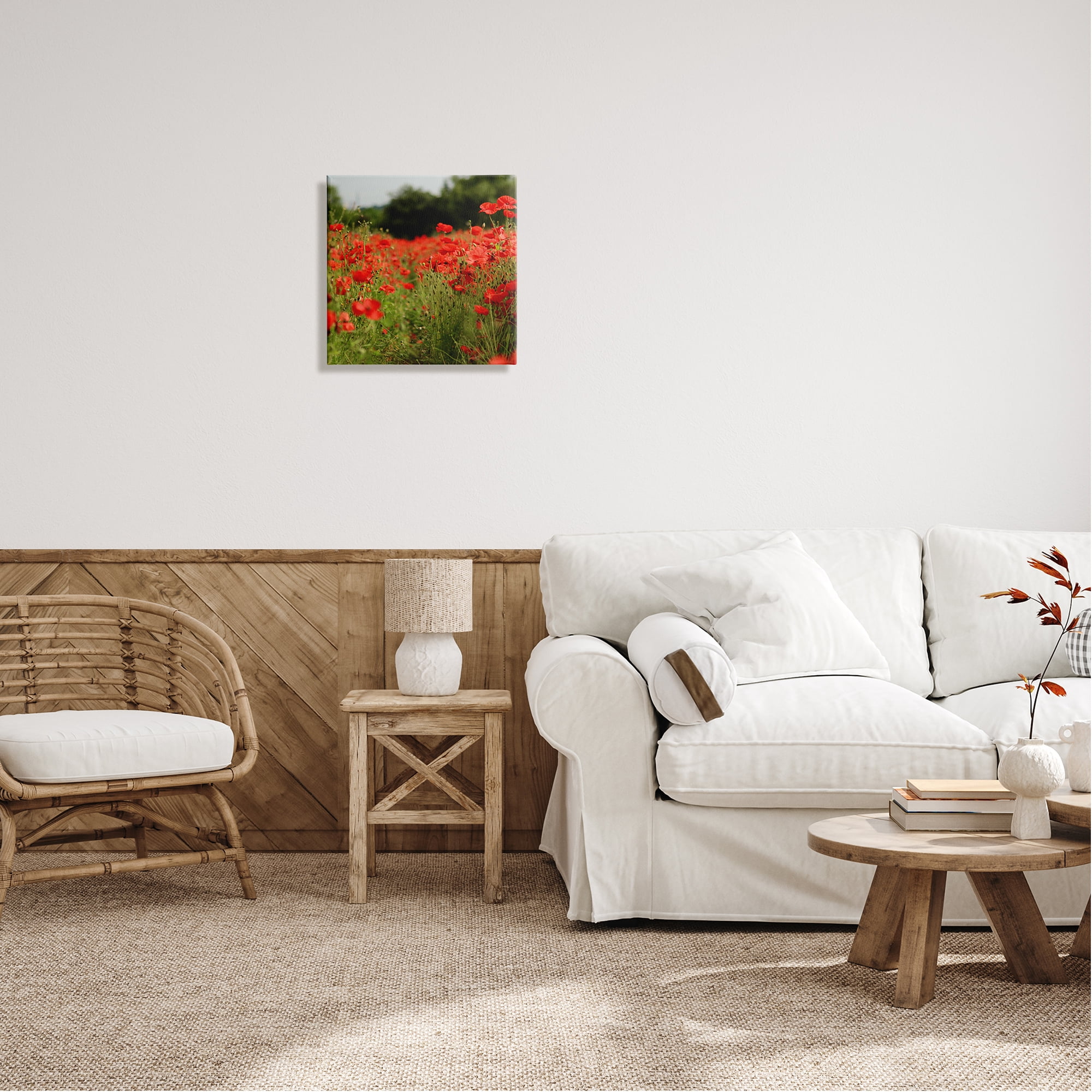 Stupell Industries Brilliant Red Poppy Meadow Scenic Flower Blooms Photograph Gallery Wrapped Canvas Print Wall Art, Design by Dan Meneely
