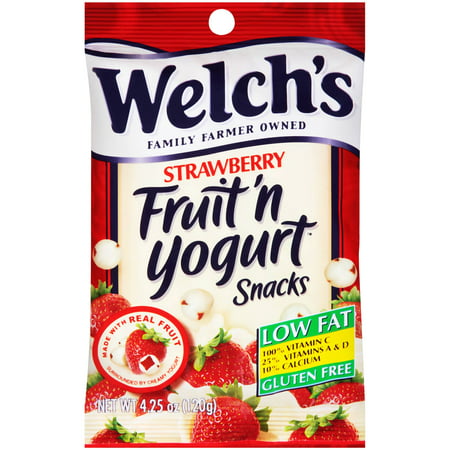 Welch's Gluten Free, Low Fat, 100% Vitamin C Strawberry Fruit 'n Yogurt Snacks 4.25 oz--Pack of