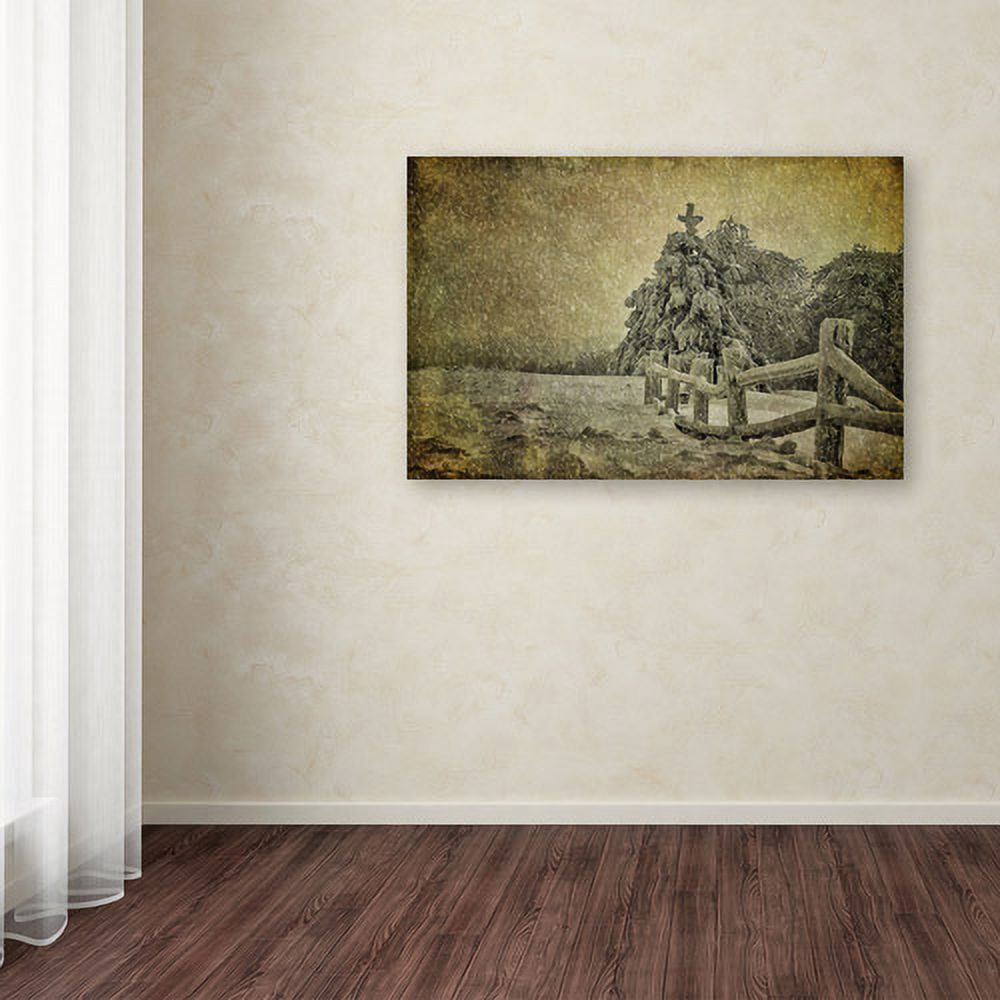 Trademark Fine Art "Oh Christmas Tree in Snow" Canvas Art by Lois Bryan
