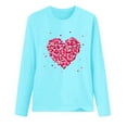 thumbnail image 3 of BLTIBY 2025 Valentine's Day Sweatshirts for Women Autumn Spring Long Sleeve Crewneck Funny Love Heart Graphic Valentines Shirts Casual Valentines Pullover Top Blue XL, 3 of 3