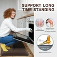 thumbnail image 6 of Carvapet Anti-Fatigue Floor Mat 20MM Thick Cushioned Kitchen Comfort Mat, Waterproof Non-Slip Standing Desk Foam Mats and Rugs, Brown, 17.3"x39"x0.79", 6 of 8