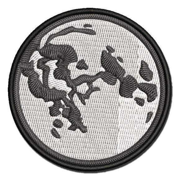 Full Moon Phase Applique Multi-Color Embroidered Iron-On Patch - 2.5 Inch Small