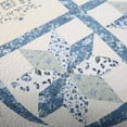 thumbnail image 4 of Kasentex Luxurious Quilted PatchWork Quilt Coverlet Bedspread - 100% Natural Cotton Machine Washable, Blue-Ivory, Full Size, 4 of 6