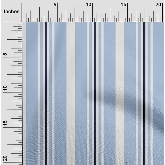 oneOone Tissu Georgette Viscose à Rayures au Mètre 42 Pouces de Large