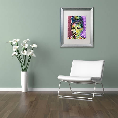 Trademark Fine Art "Audrey 2" Canvas Art by Dean Russo, White Matte, Silver Frame