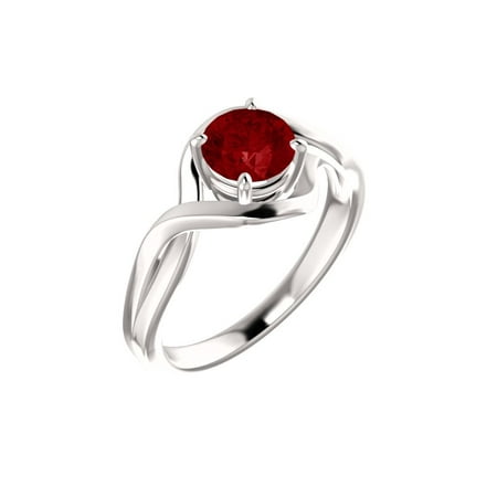 14k White Gold Gem Quality Chatham® Lab-Grown Ruby Solitaire Infinity Gemstone