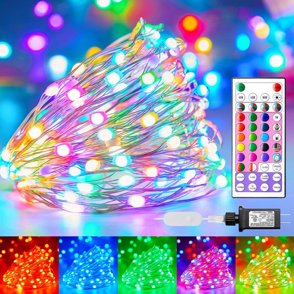 Cadena de luces Minetom que cambian de color, 22 colores, 10 m, 100 LED