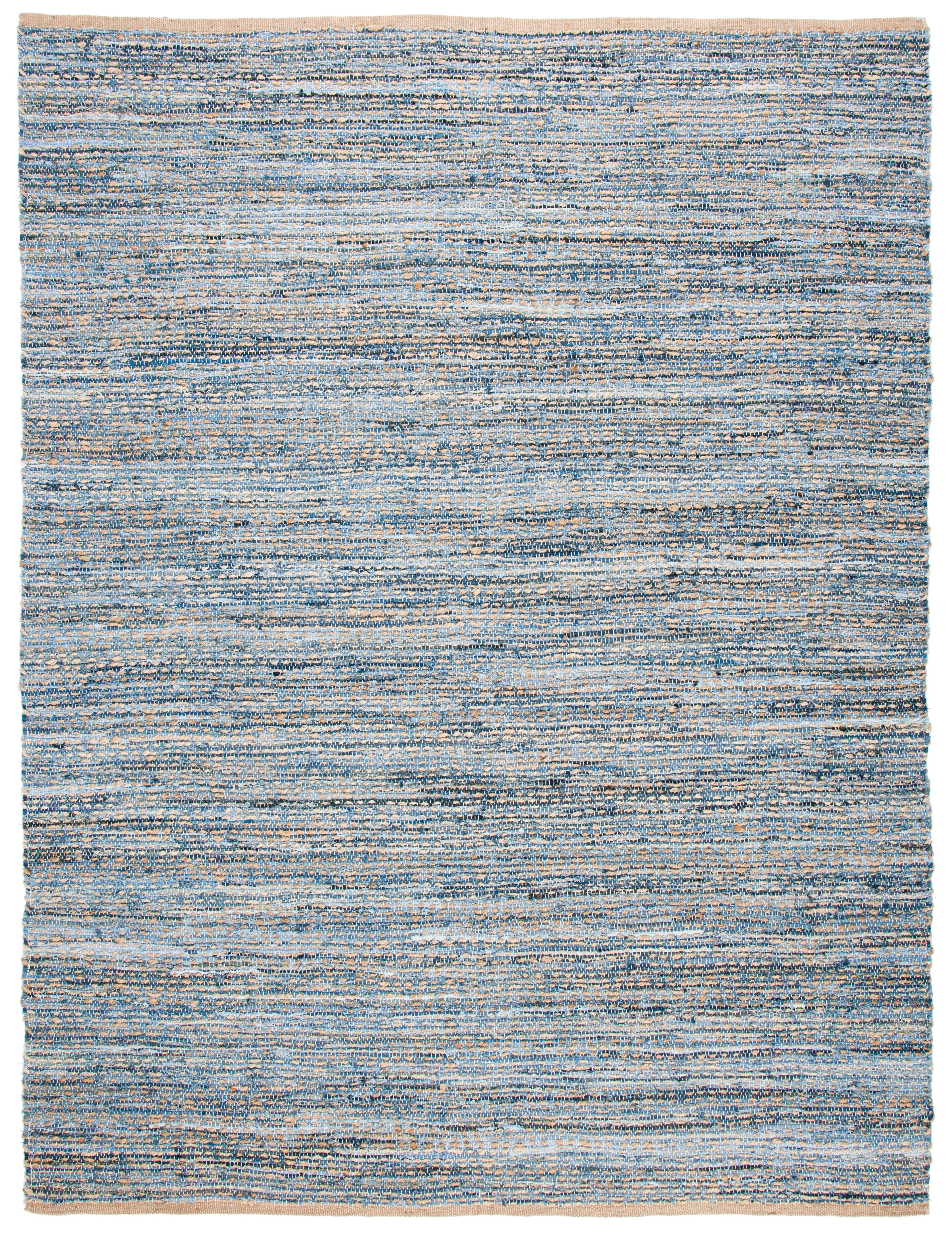 SAFAVIEH Cape Cod Leo Geometric Area Rug, Natural/Blue, 11' x 15'