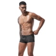 thumbnail image 3 of Ticikt Men's Square Leg Swim Briefs Tight Swim Trunks Swimsuit Athletic Bathing Suit Swimwear with Liner,Color:Black,L, 3 of 6