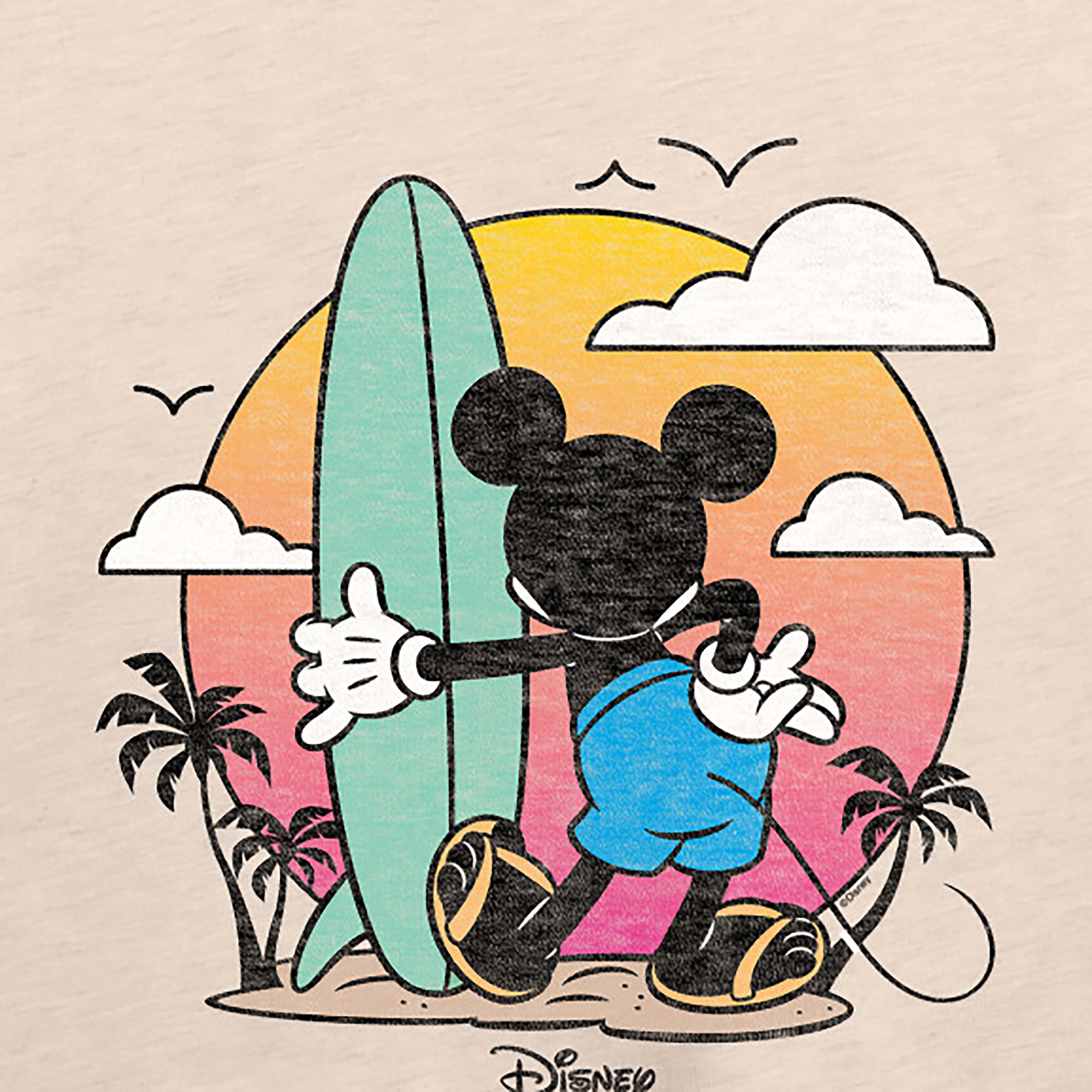 Disney - Mickey & Friends - Mickey Surfing After Sunset - Women's Lightweight French Terry Long Sleeve Shirt