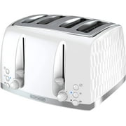 BLACK+DECKER Toaster 4 Slice, Extra Wide Slot, Premium Honeycomb Textured Finish, TR1450WD