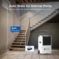 thumbnail image 5 of Moiswell 170-Pint Commercial Dehumidifier with Pump - Covers Large Spaces up to 7,500 Sq Ft, 5 of 8