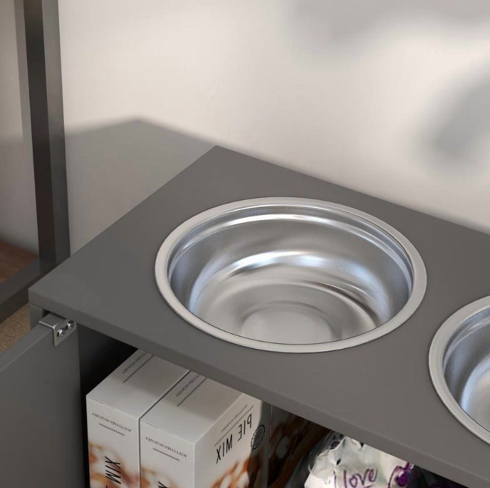 Pet Bowls, Elevated Dog Bowls with Storage Cabinet Containing Large Capacity