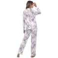 thumbnail image 4 of White Mark Women's Floral Long Sleeve Button-Down Pajama Set, 4 of 6