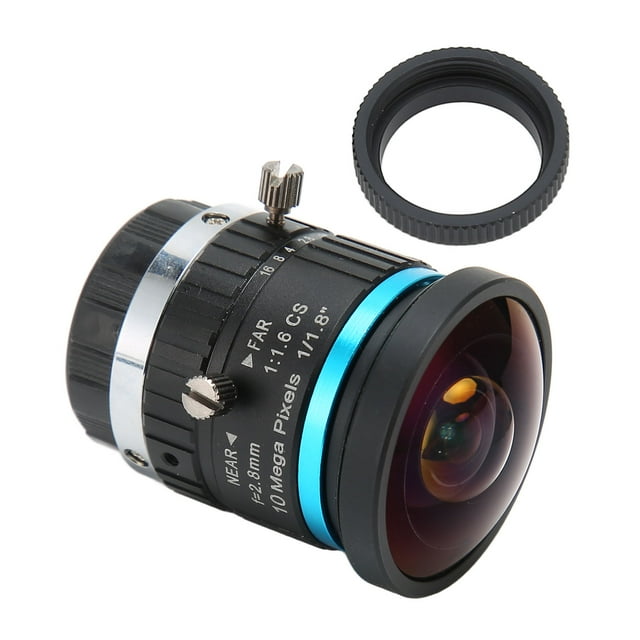 Lente CCTV de baja distorsión con montura CS de 10 MP y 2,8 mm de distancia focal, enfoque de iris manual para cámaras de seguridad industriales.