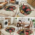 thumbnail image 5 of Hallway Runner Rugs 2.7x5 Ft, Christmas Non Slip Area Rugs for Kitchen Bedroom Entryway, Xmas Botanical Birds Snowflake Vintage Washable Carpet Runner Rug Floor Mats for Bedroom Home Decor, 5 of 9