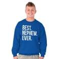thumbnail image 4 of Best Nephew Ever Family Aunt Uncle Men's Big & Tall Crewneck Sweatshirt Brisco Brands 3X, 4 of 5