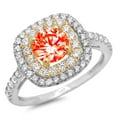 thumbnail image 2 of 1.615 ct Round Cut Simulated Red Diamond Halo Engagement Ring for Women in 14K White/Yellow Gold, 2 of 2