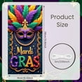 thumbnail image 2 of Colorful Feather Mardi Gras Banner Gold Fleur-de-lis Carnival Display Purple Mask Green Feather Masquerade Backdrop for Carnival Party Mardi Gras Celebration Festival Decoration, 2 of 9