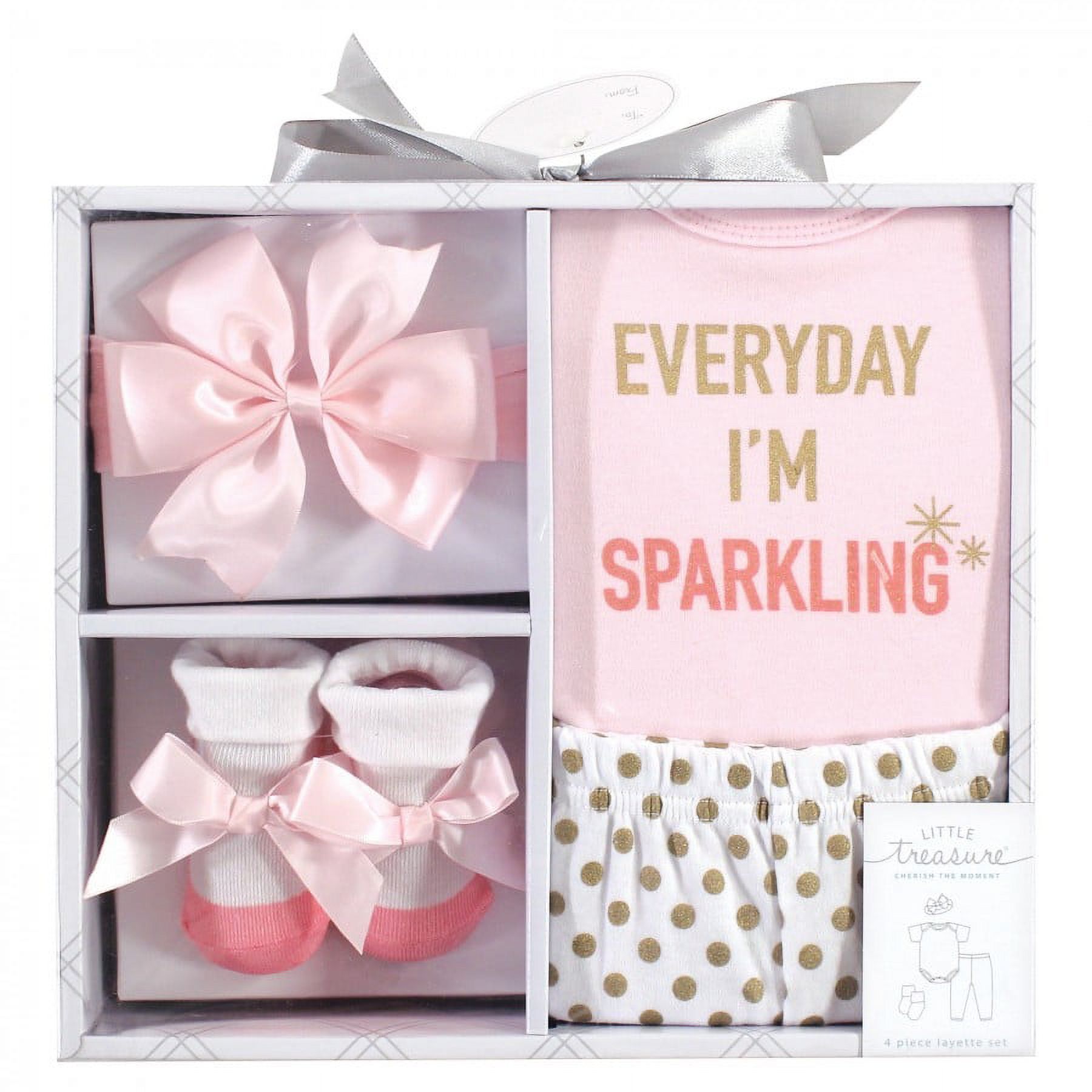 Little Treasure Baby Girl Boxed Gift Set, Sparkling, 0-6 Months