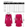 thumbnail image 4 of Women's Wrap Skater Dresses V Neck Long Sleeve Ruffle A-Line Mini Party Dress, 4 of 4