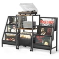 thumbnail image 1 of Soporte para tocadiscos con carrito de almacenamiento de vinilo, mesa para tocadiscos con almacenamiento de discos, 200 álbumes, soporte para tocadiscos con soporte para discos, estante de exhibición, 1 of 5