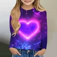 thumbnail image 2 of CLOISE Kids Shirts Boys Girls Youth Long Sleeve Crew Neck Tops Heart Outfits Fall Winter Clothes Multicolor 120, 2 of 5