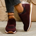 thumbnail image 2 of Rokment Running Shoes Fashion Sneakers for Women 2026 Spring Fall Suede Casual Low Heel Non Slip Wedges Walking Jogging Tennis Shoes Wine Size 6, 2 of 7