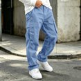 thumbnail image 2 of Edvintorg Boys Cargo Pants Outdoor Elastic Waisted Loose Casual Workout Hiking Pant with Pocket Boys Fashion Size 5-15, 2 of 7