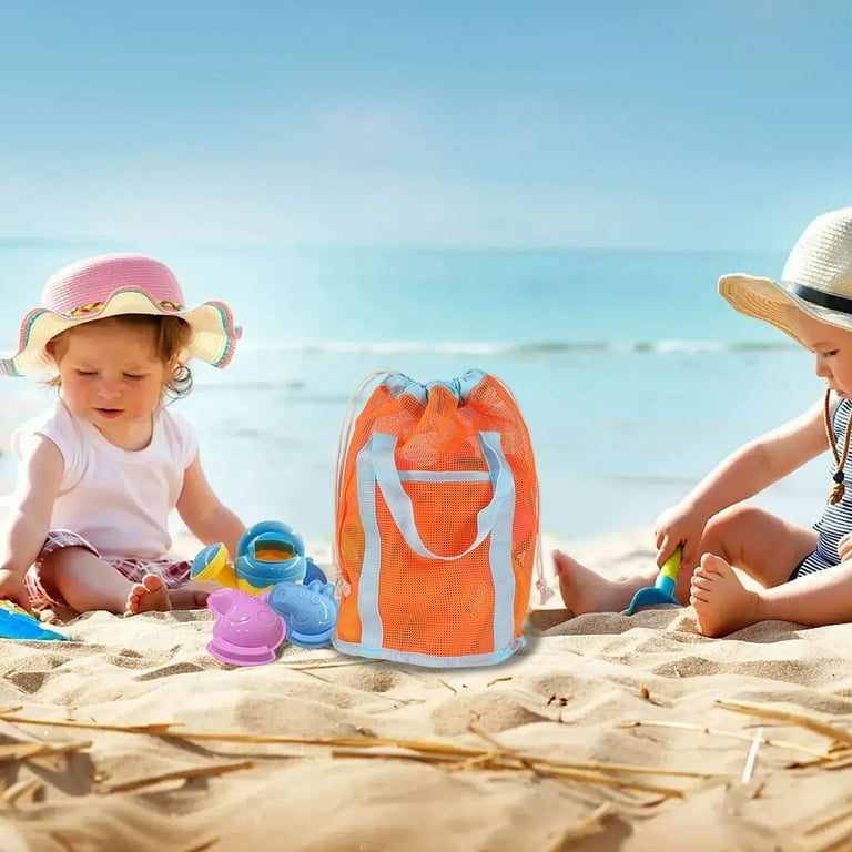 Beach Toy Bag, Mesh Travel Sand Toys Backpack for Sandbox Buckets