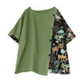 thumbnail image 3 of Women's Summer Short Sleeve Round Neck Tank Top Shirts Blouses Casual Loose Fit Solid Color Soft Breathable Daily Wear Vacation Travel Fashion Essential Gift for Women | CSEONE,Green XL, 3 of 9