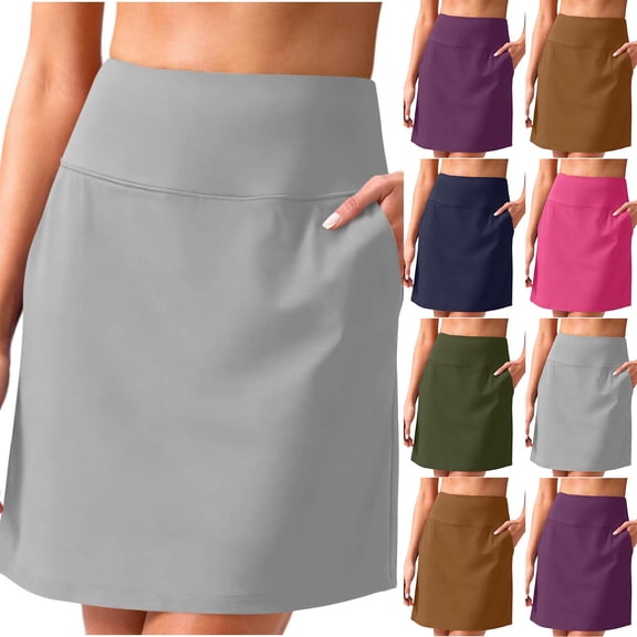 Women's Active Performance Skort Lightweight Skirt for Running Tennis Golf Workout Sports Gray XL(XL)