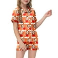 thumbnail image 2 of Children DIY Anniversary Print Pajama Set Short Sleeve Button Up Top And Shorts Set, 2 of 5
