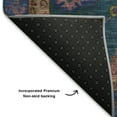 thumbnail image 5 of Addison Rugs Mayfield Premium Machine Washable Traditional Global Teal Rectangle Rug, 9' X 12' Machine Washable Traditional Global Teal Oversized Sherpa Throw Blanket, 5 of 6