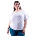 thumbnail image 1 of Blusa escote drapeado Roman Fashion /Tallas Extras, 228 (Blanco) blanco 40, 1 of 6