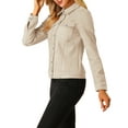 thumbnail image 5 of MODA NOVA Juniors Jackets Long Sleeve Faux Suede Trucker Motorcycle Jacket, 5 of 7