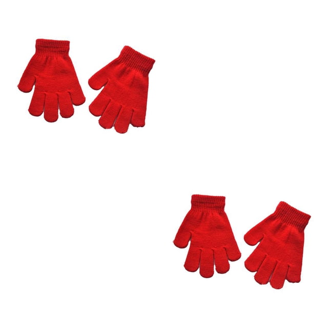 Minnieouse 1 par de guantes para niños Práctico Simple Práctico cubierta de mano Accesorio de ropa con color sólido para ropa de invierno Rojo Rojo 2piezas Minnieouse CBP201979