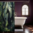 thumbnail image 3 of Manfei Woodland Dragon Animals Shower Curtain 72Wx84L,Vintage Trees Plant Bathroom Shower Curtain,Green Black, 3 of 5