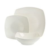 Gibson Home Everyday Square White Stoneware Dinnerware Set, 12-Piece