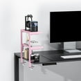 thumbnail image 6 of KitchenKey clamp on Desk Shelf, 2 Tier Office Desk Shelves Organizer, Wood Desktop Supplies Storage Rack, Desk Organizers and Accessories (Pink), 6 of 14