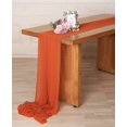 thumbnail image 2 of Qucyy 27 x 168 Inch Burnt Orange Wedding Chiffon Table Runner, Extra Long 14FT Soft Semi Sheer Tablecloth Table Overlay, Rustic Wedding Bridal Shower Baby Shower Party Table Decoration, 2 of 5