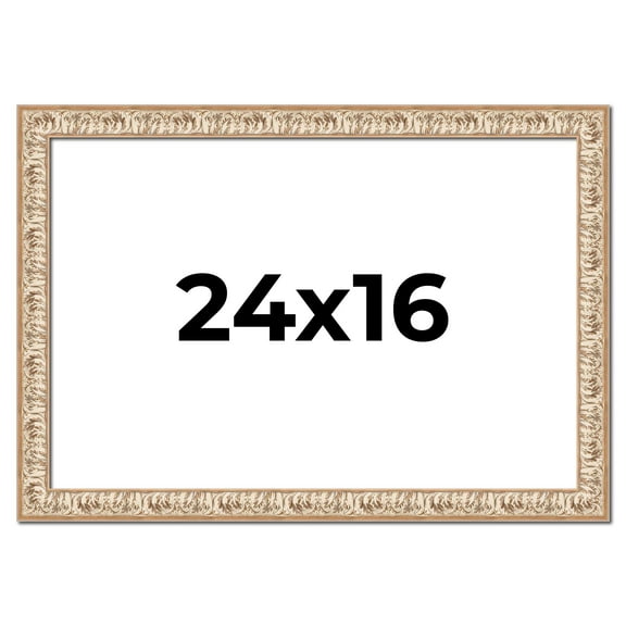 24x16 Frame White Real Wood Picture Frame Width 1.5 inches | Interior Frame Depth 0.5 inches |
