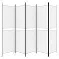 thumbnail image 2 of vidaXL 5-Panel Room Divider White 250x180 cm Fabric, 2 of 5