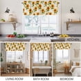 thumbnail image 5 of 2 Pack Vintage Sunflower Valance for Window Watercolor Flowers Retro Farmhouse Kitchen Valance Rod Pocket Short Curtain Topper Decorative Window Treatment for Living Room Bedroom 54"x18", 5 of 8