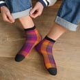 thumbnail image 3 of Fuzoiu Purple Yellow Buffalo Plaid Print Adult Socks, Crew Moisture-wicking Socks, Unisex Cushion Crew Socks,Casual Sports Ankle Socks, 3 of 7
