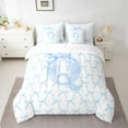 thumbnail image 2 of Erosebridal Initial Letter Bedding Queen Size,Monogrammed Bowknot Comforter Sets with Sheets,Kawaii Decoration,Reversible,Lightweight,7 Pieces, 2 of 5