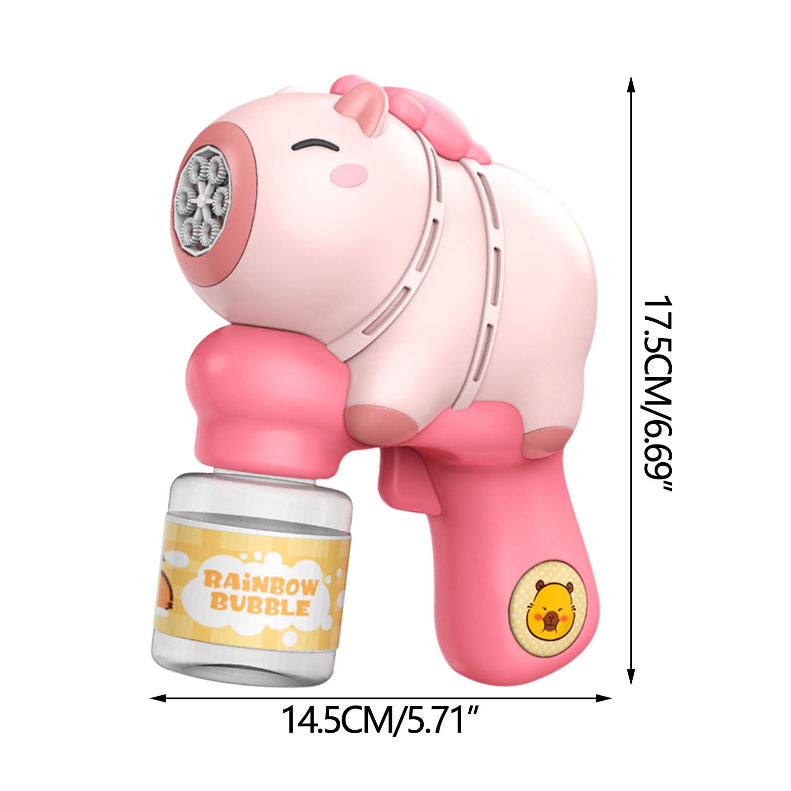 Cute Capybara Design Bubble Blower with Six Hole Continuous Bubble Production for Outdoor Play, Birthday Party Favors, Summer Beach Fun and Backyard Entertainment with Battery Powered Operation