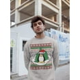 thumbnail image 2 of Old Glory Mens Penguin on Ice Ugly Christmas Sweater Long Sleeve Sweatshirt, 2 of 6