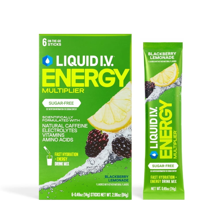 Liquid I.V. Blackberry Lemonade Energy Sugar-Free, 6 Packets photo 2